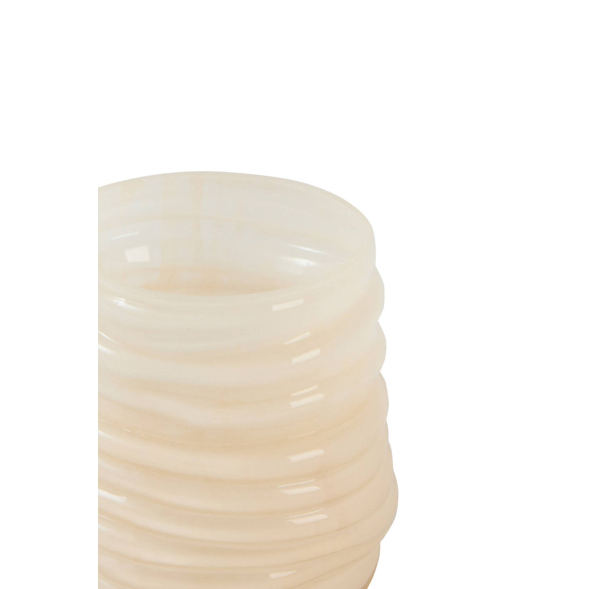Milyan Glass Tea Light - Light Peach 9x10cm