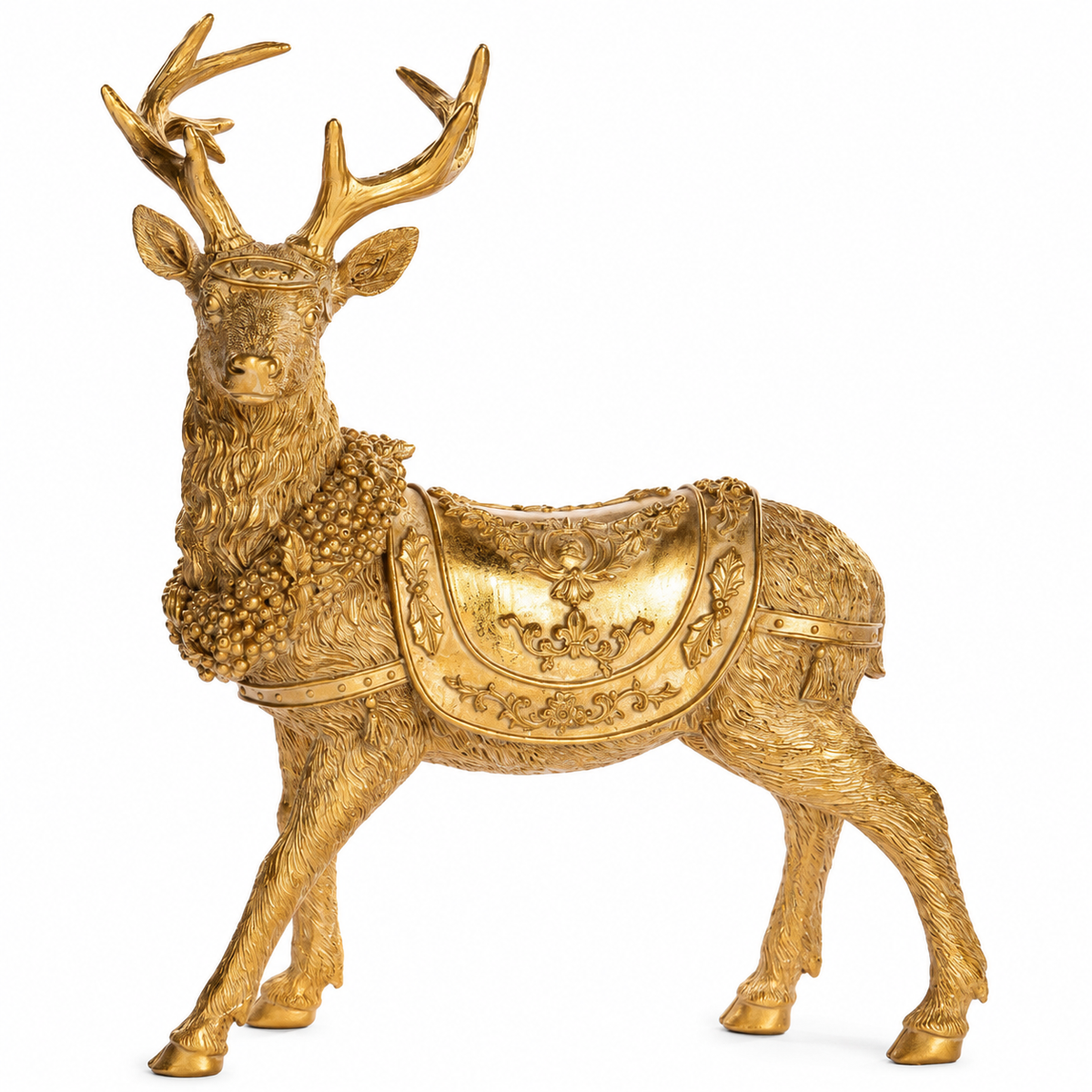Gold Dear with Saddle Ornament - Standing