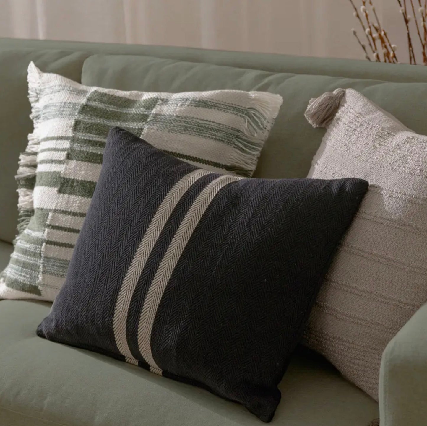 Benton Cotton Cushion - Black 40x50cm