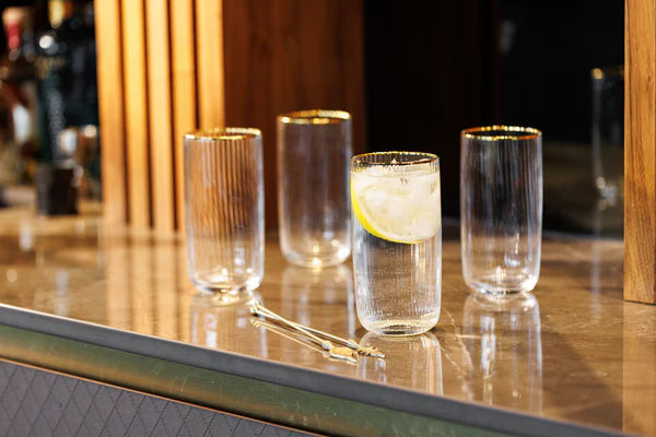 Sorrento Ridged Highball Glasses - Set of 4