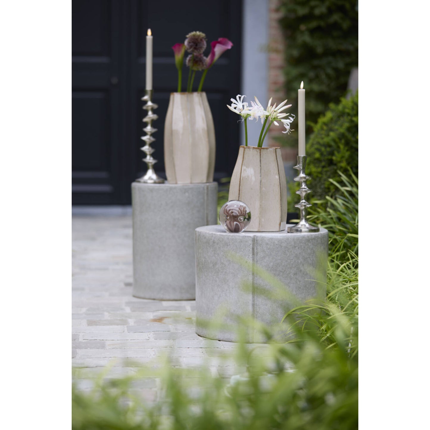 Chiado Glazed Beige Vase - 19.5x11.5x27cm