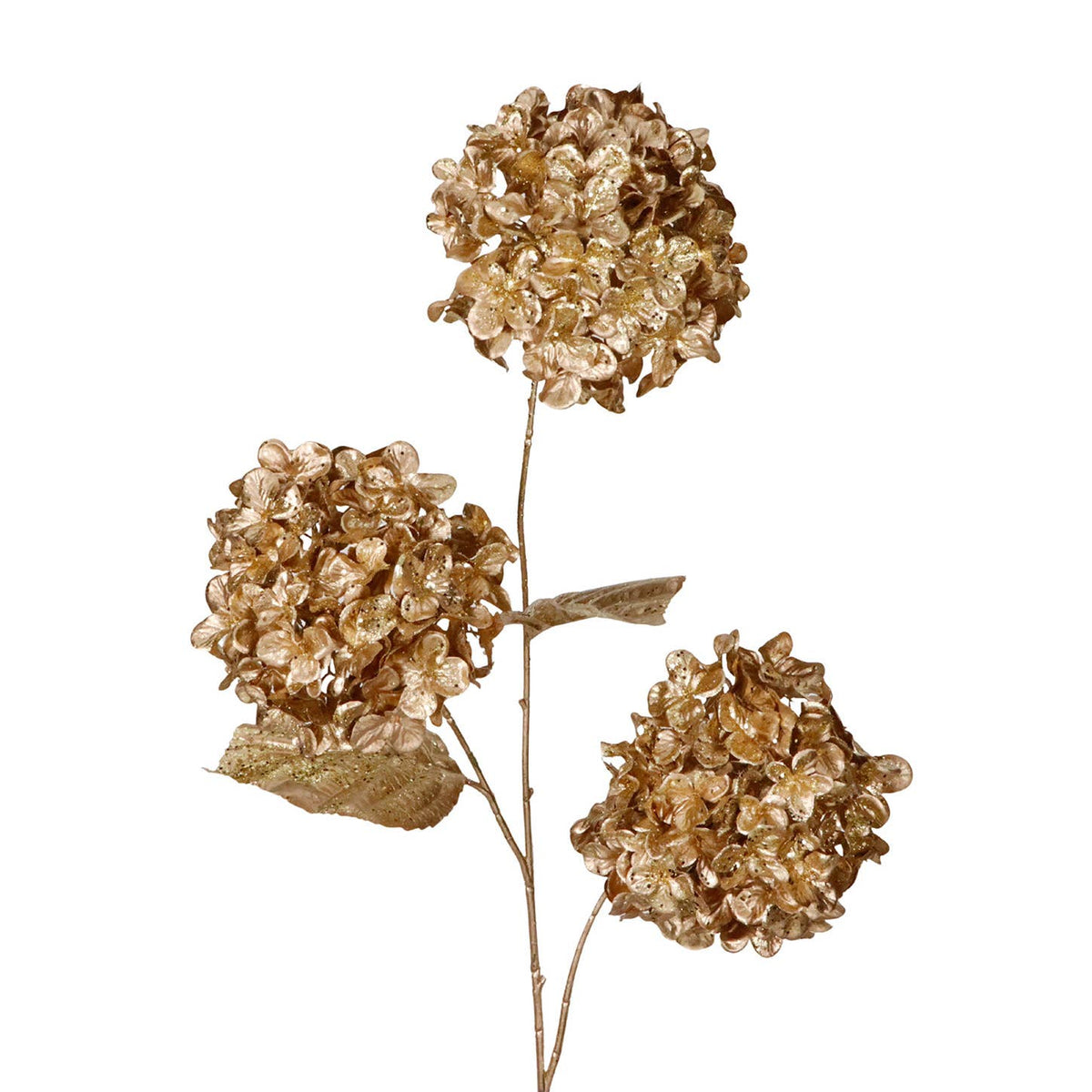 Metallic Hydrangea 3 Flowers Stem 88cm