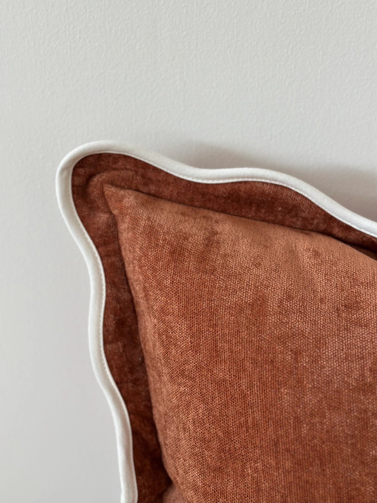 Rust Scalloped Edge Cushion 45x45