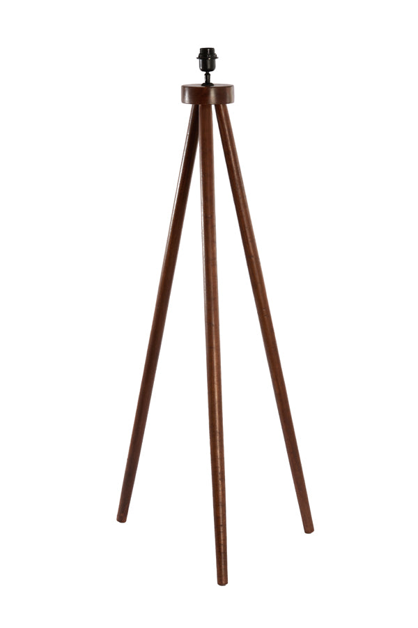 Mango Wood Tripod Floor Lamp with Natural Shade