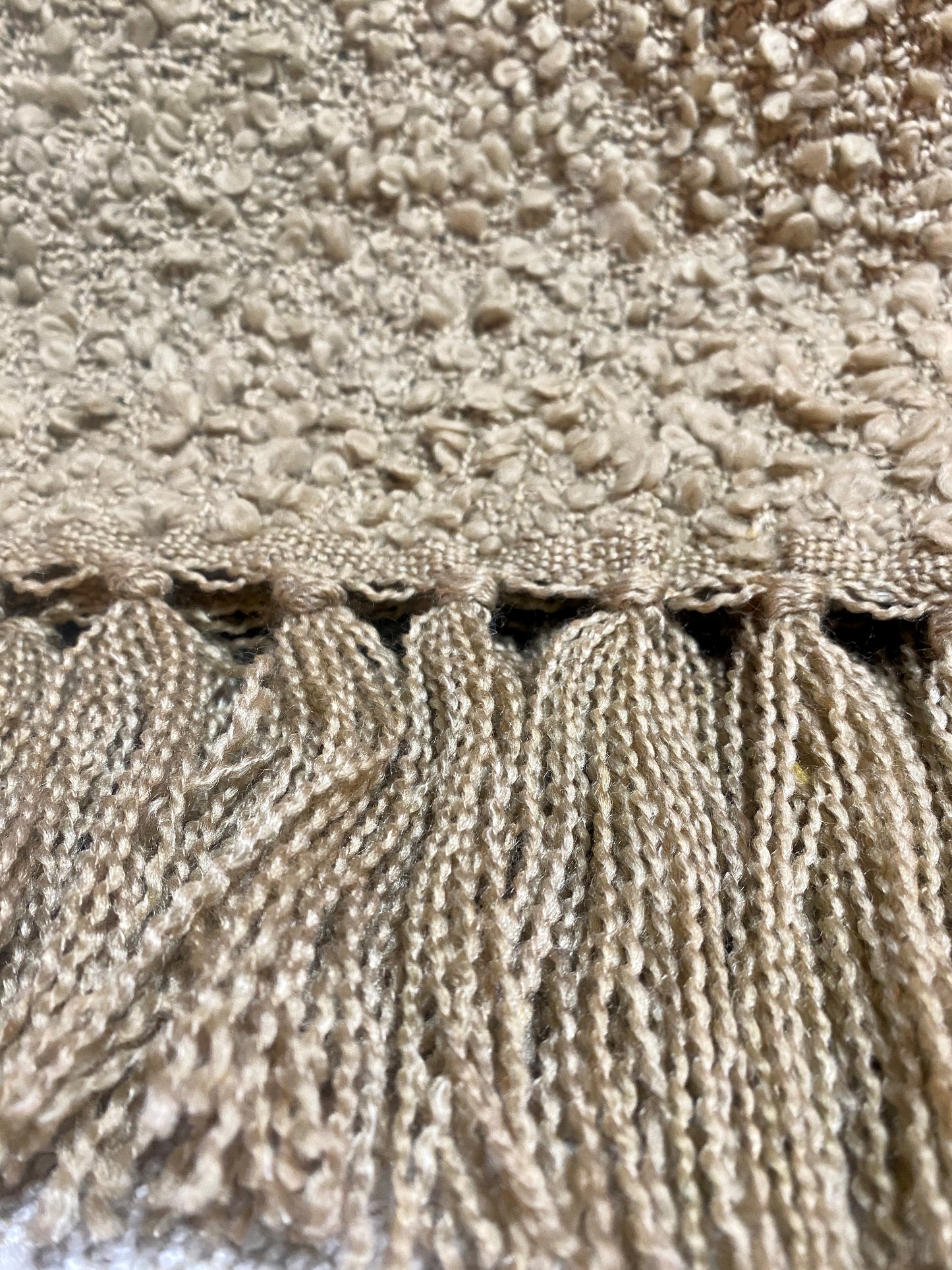 Natural Bouclé Tassel Throw