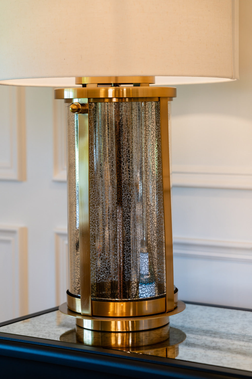 Brushed Gold Mercury Glass Table Lamp