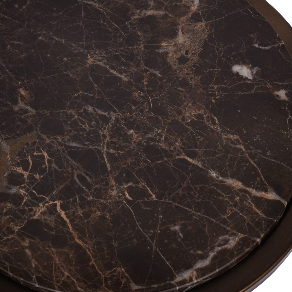 Iota Accent Table with Brown Emperor Marble
