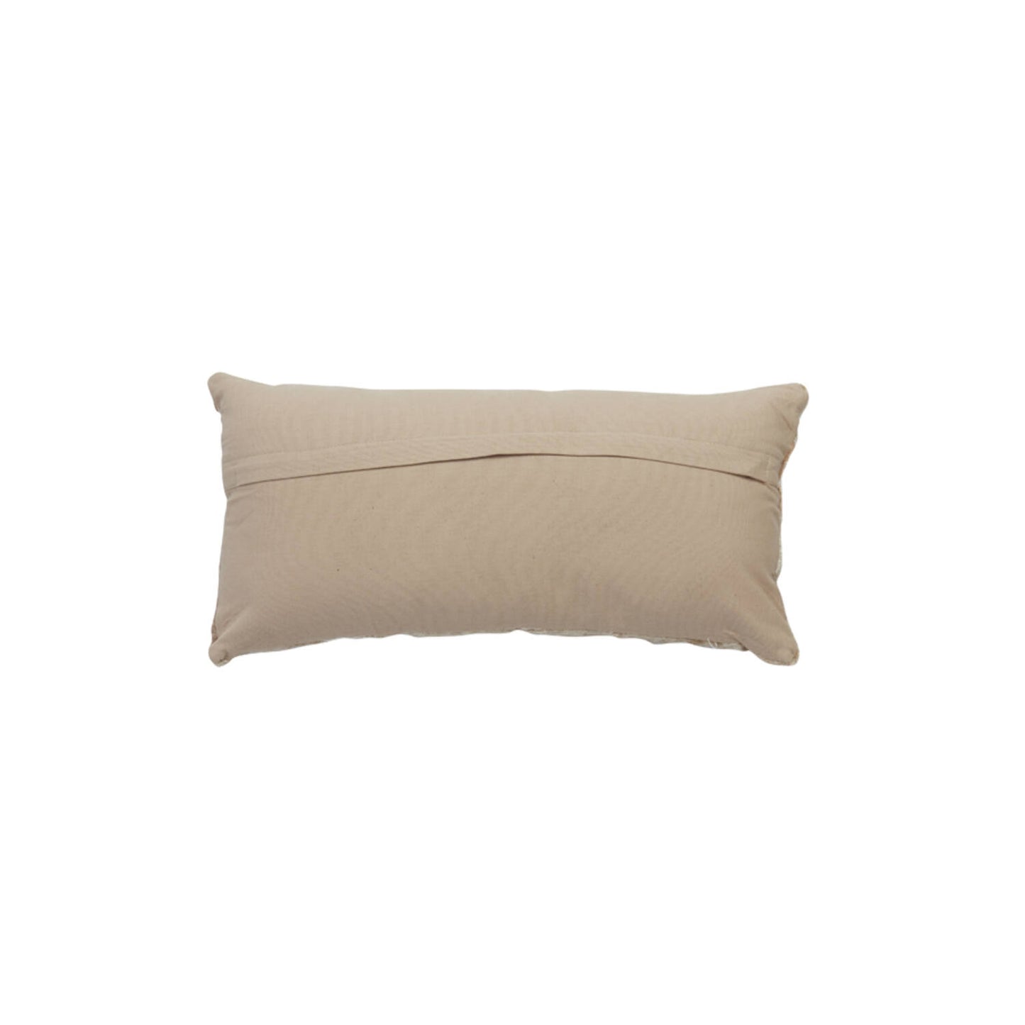 Beige Cut Velvet Oblong Cushion 60x30cm