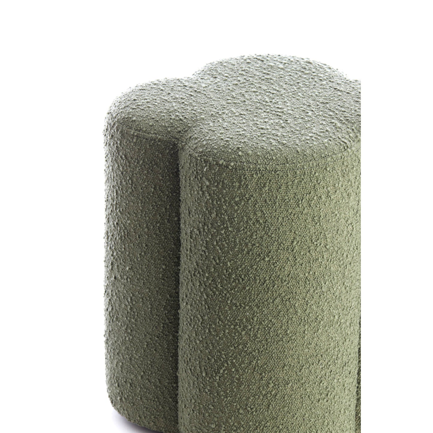 Nalani Boucle Footstool - Dark Green