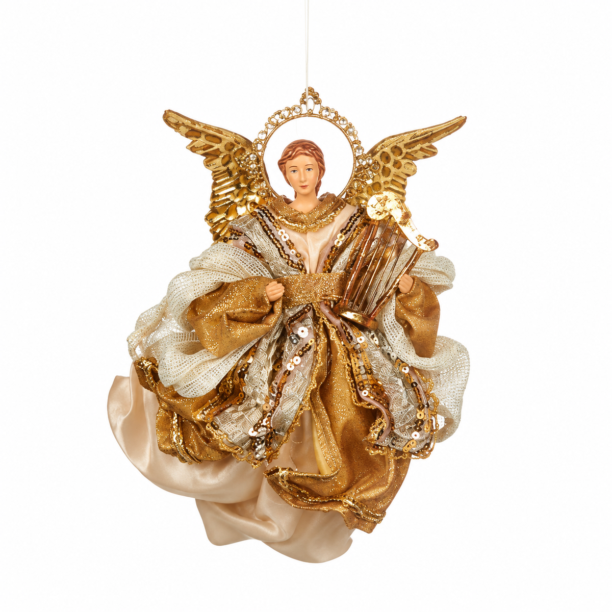 Gold Angel Ornament - Harpsichord - 22cm