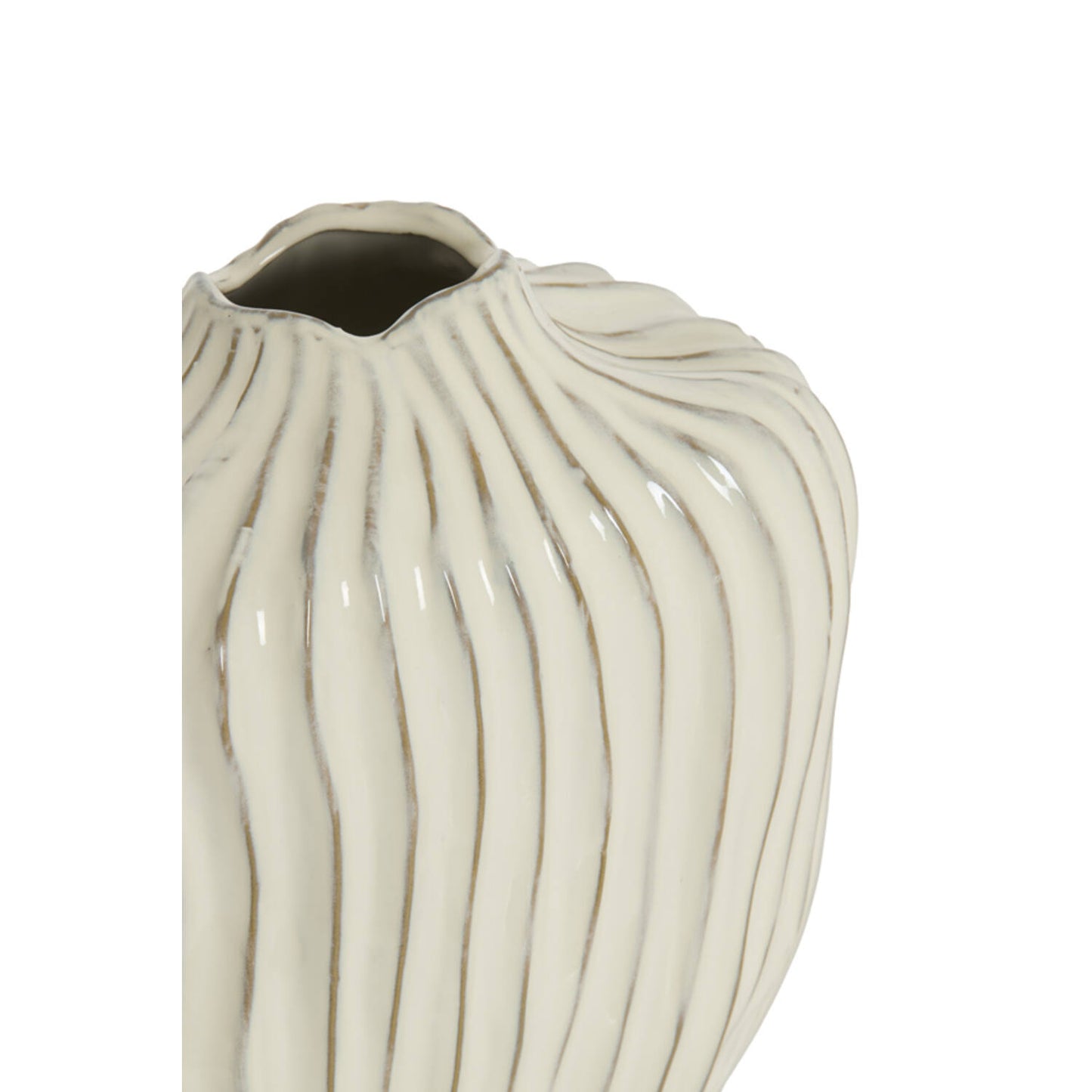 Chia Cream Ceramic Vase - Medium