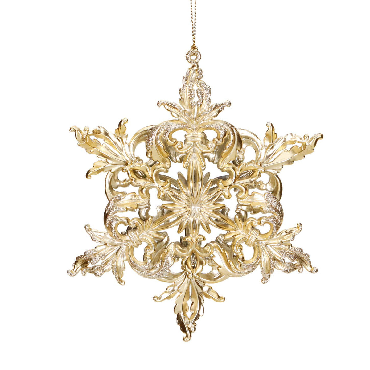 Gold Swirl Snowflake Decoration