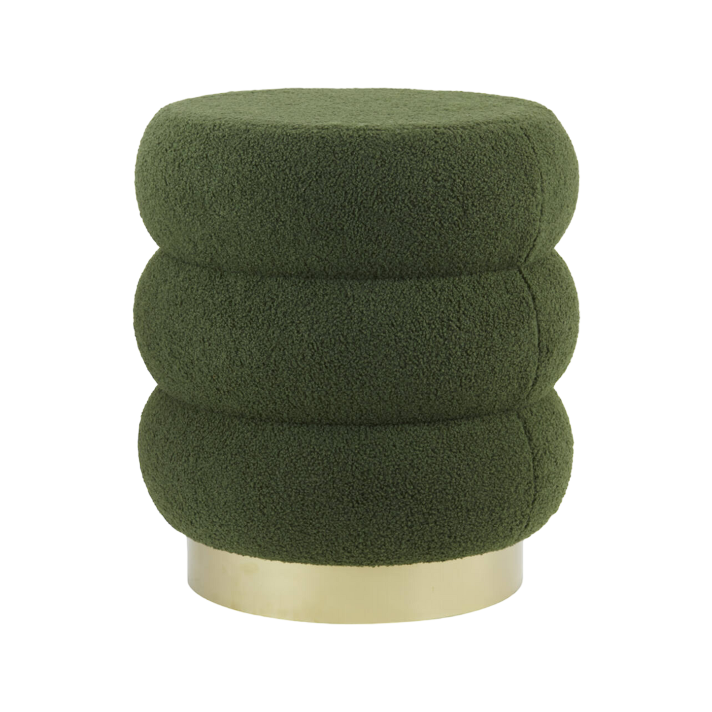 Olive Green & Gold Teddy Footstool