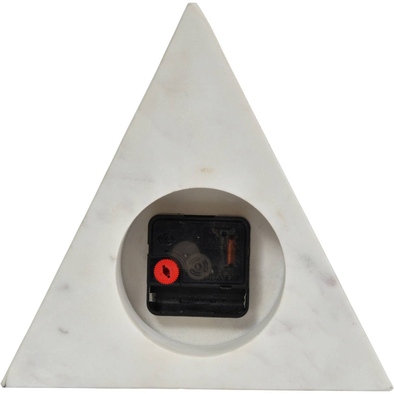 White Marble Triangular Mantel Clock