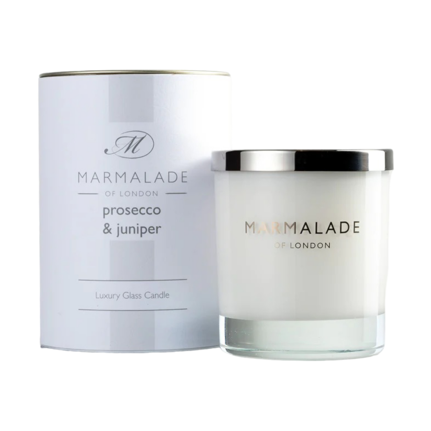 Prosecco and juniper glass candle