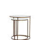 Ribbed Glass Antique Gold Nest of Tables