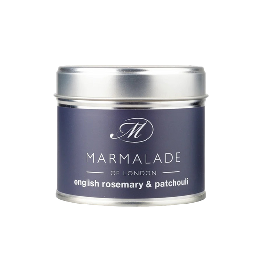 English Rosemary & Patchouli tin candle
