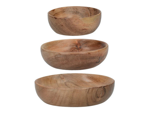 Acacia Wooden Snack Bowl Set of 3