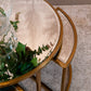 Matt Gold and Mirrored Coffee Table Set