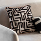Black & Apricot Appliqué Cushion 45x45cm