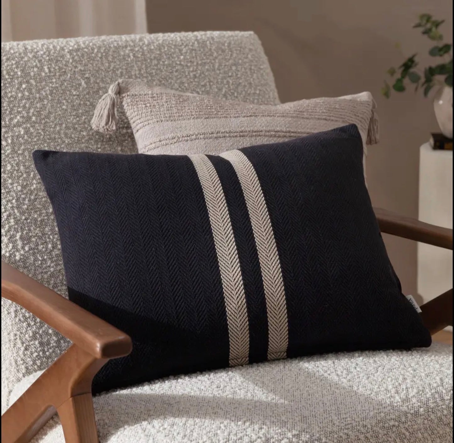 Benton Cotton Cushion - Black 40x50cm