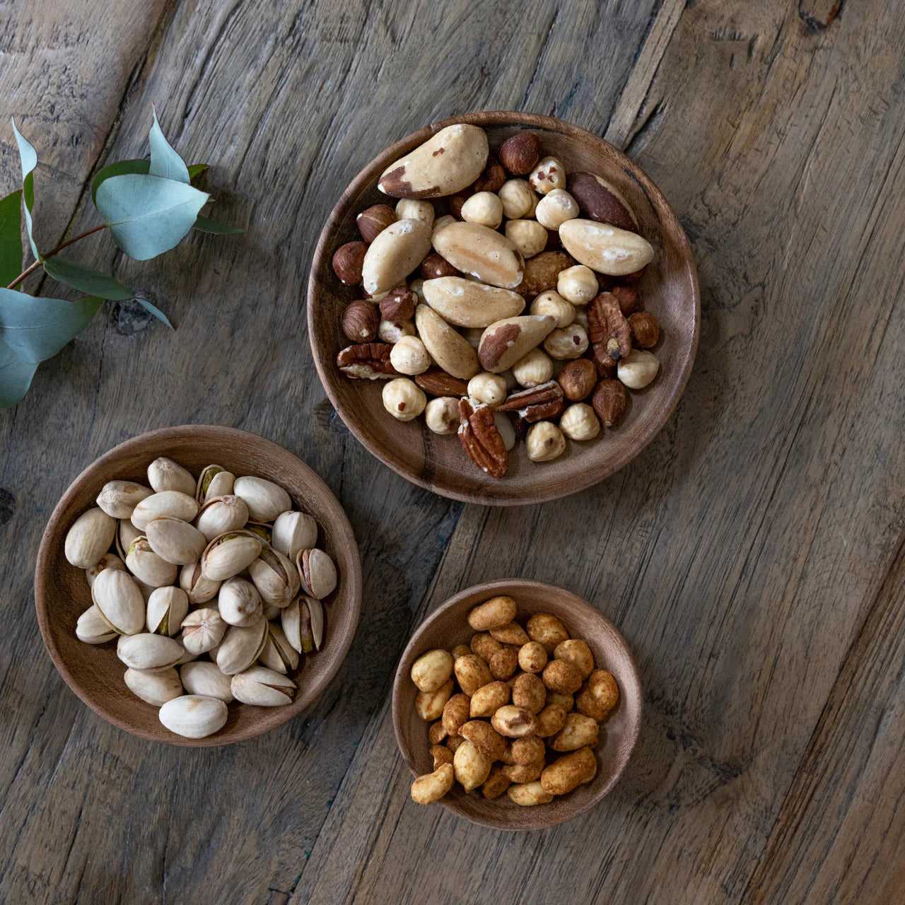 Acacia Wooden Snack Bowl Set of 3