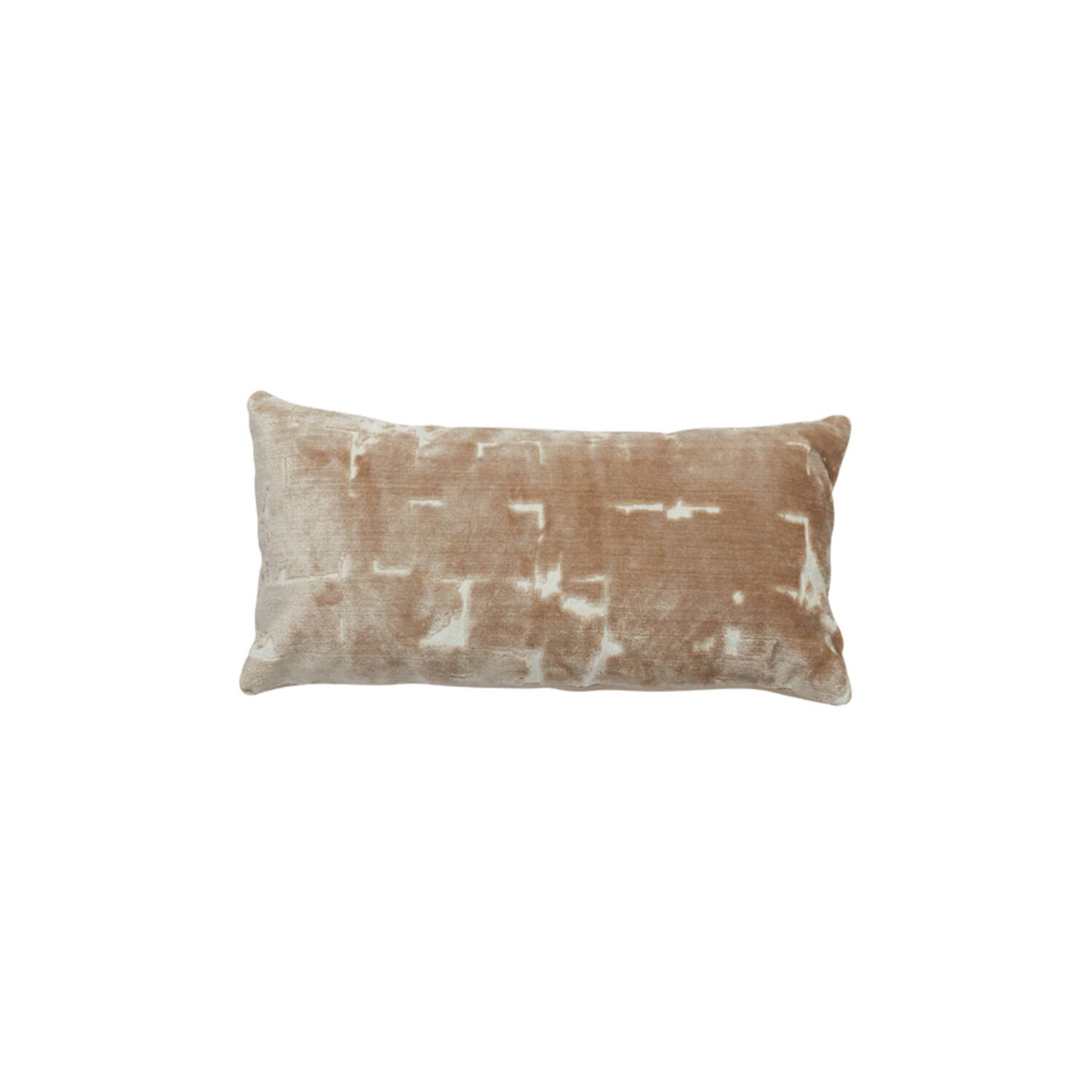 Beige Cut Velvet Oblong Cushion 60x30cm