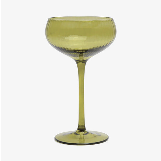 The Lou Coupe Glasses - Green - Set of 2