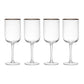 Sorrento Ridged Crystal Wine Glasses - Set of 4
