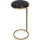 Iota Accent Table with Black Marble and Aged Gold Frame