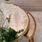 Matt Gold and Mirrored Coffee Table Set