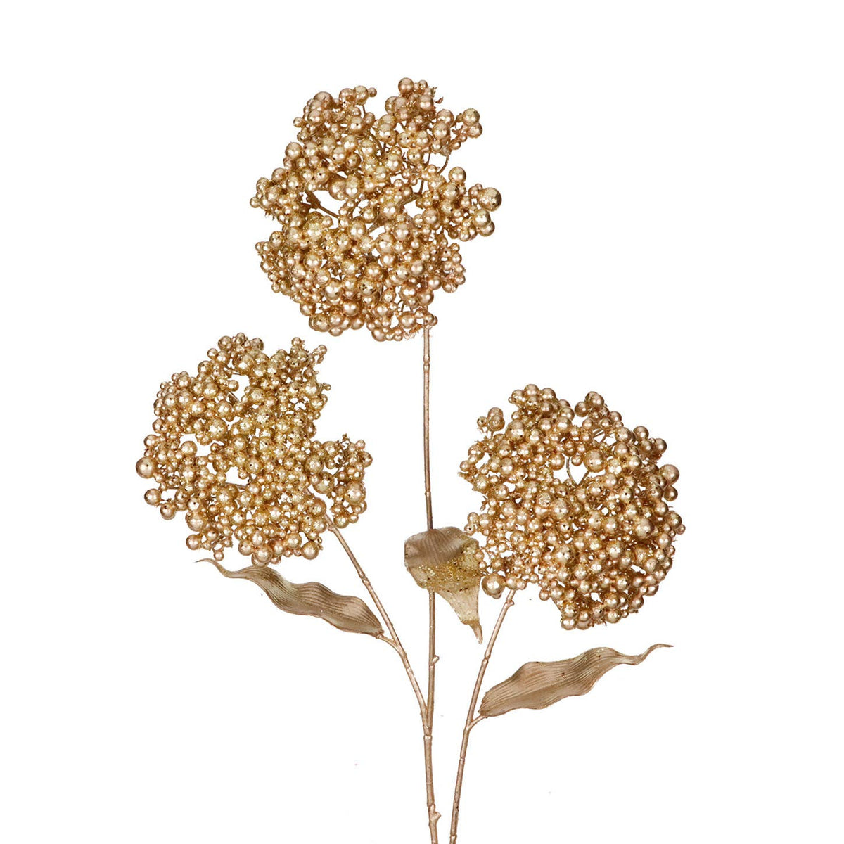 Metal Berry Clusters with Leaf Stems - 86cm
