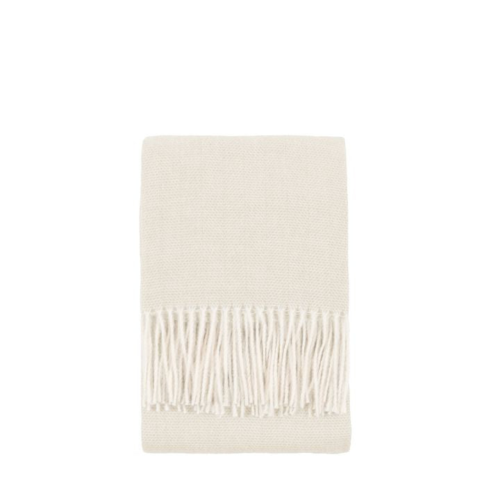 Casis Herringbone Throw - Ecru