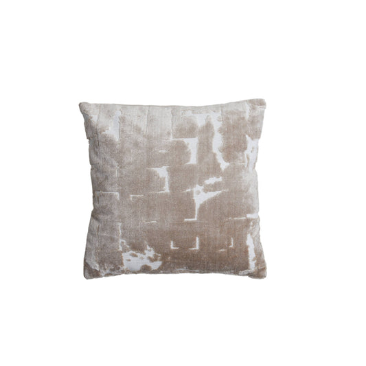 Beige Cut Velvet Feather Filled Cushion 45x45cm