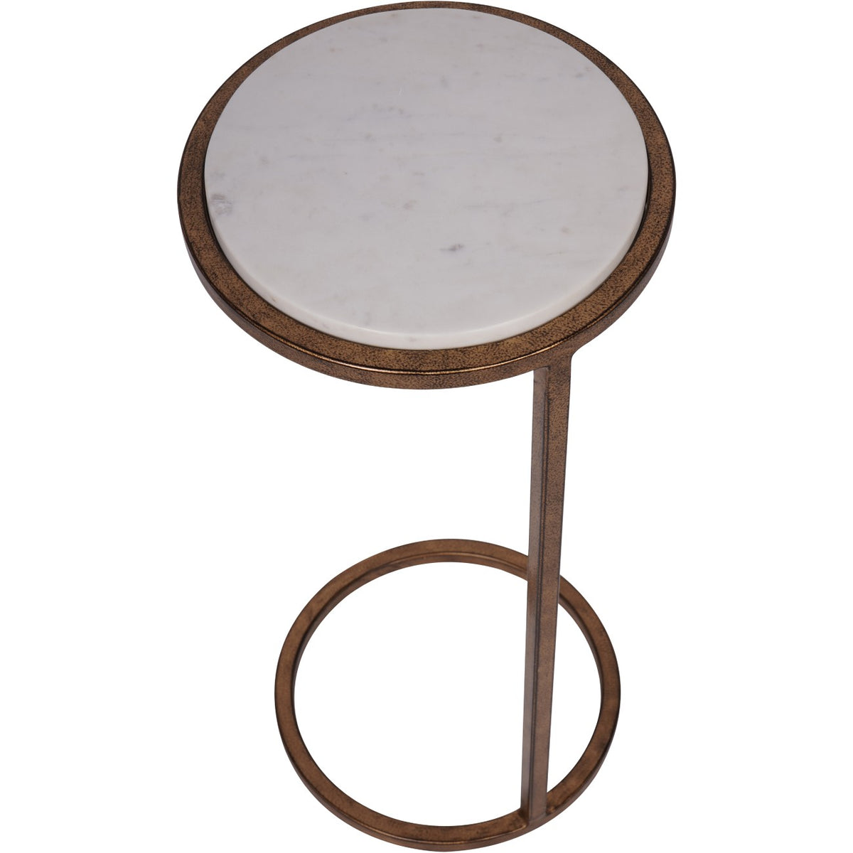 Iota Accent Table with White Banswara Marble