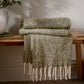 Isla Woven Tasselled Throw - Green