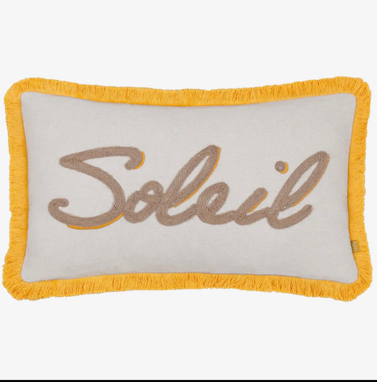 Soleil Embroidered Cushion - Feather Filled