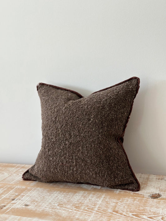 Chocolate Brown Boucle Cushion 45x45