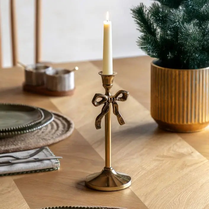 Bow Candle Holder - Gold