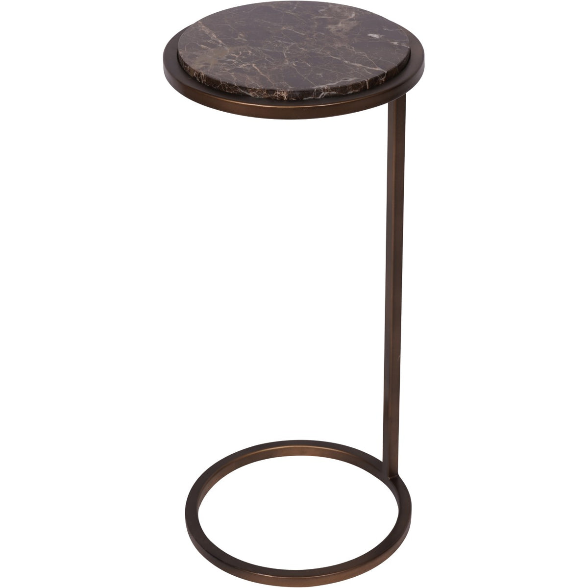 Iota Accent Table with Brown Emperor Marble