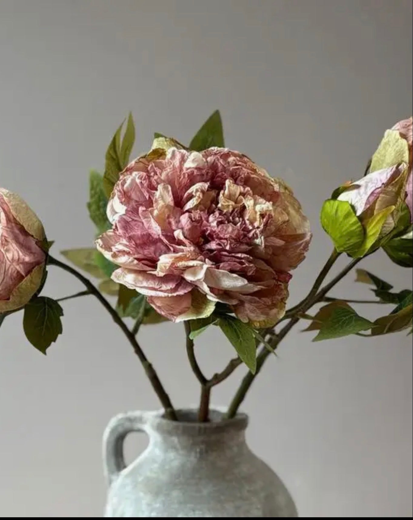 Faux Full Bloom Double Peony - Dusky Pink