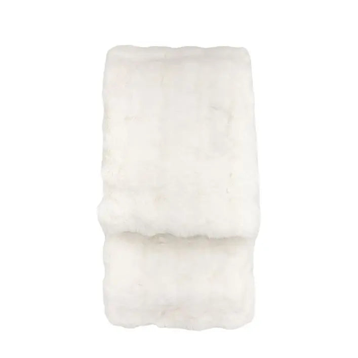 Marshmallow Rabbit Faux Fur Throw Cream