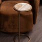 Iota Accent Table with Green Onyx and Aged Gold Frame
