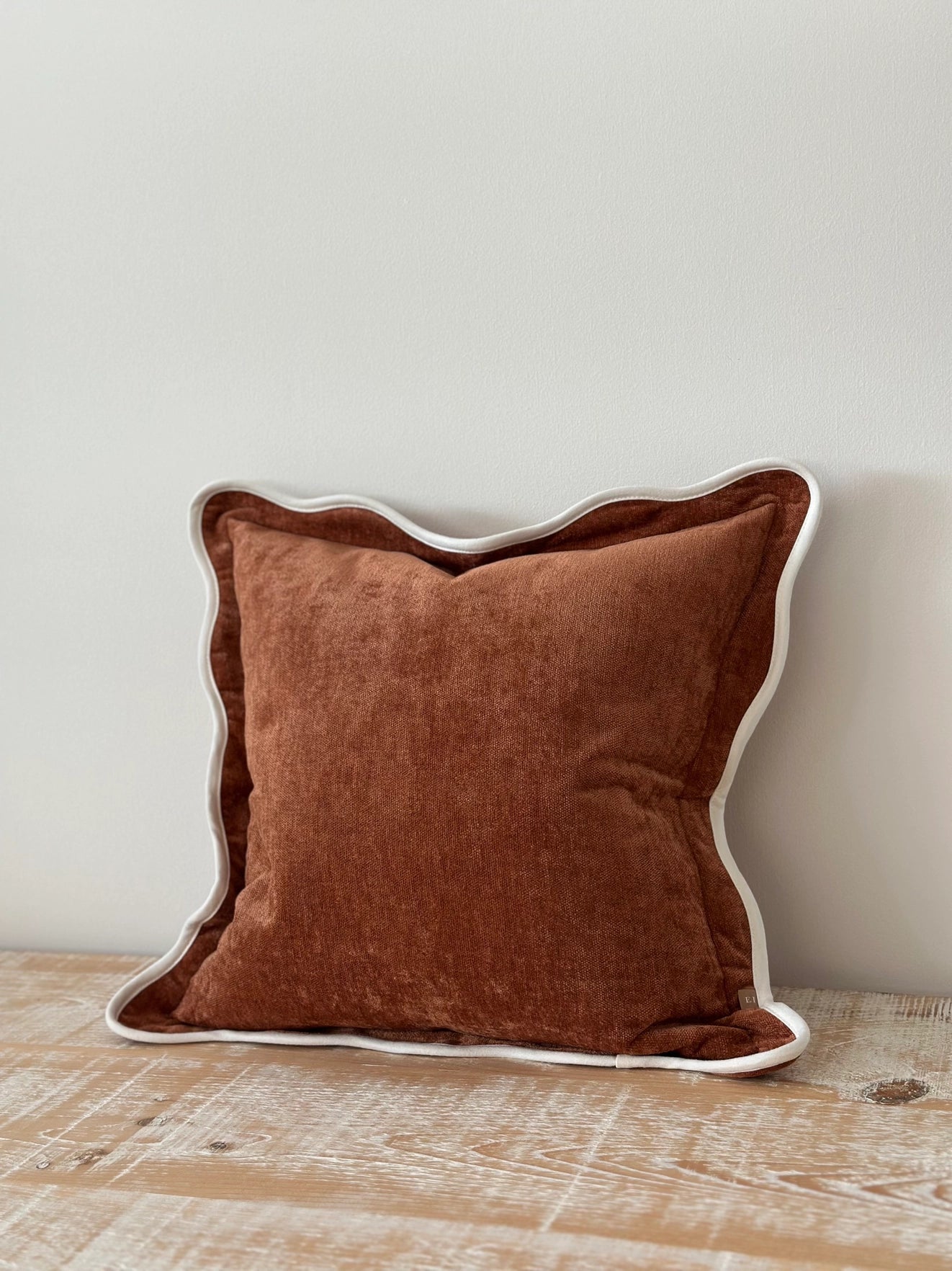 Rust Scalloped Edge Cushion 45x45