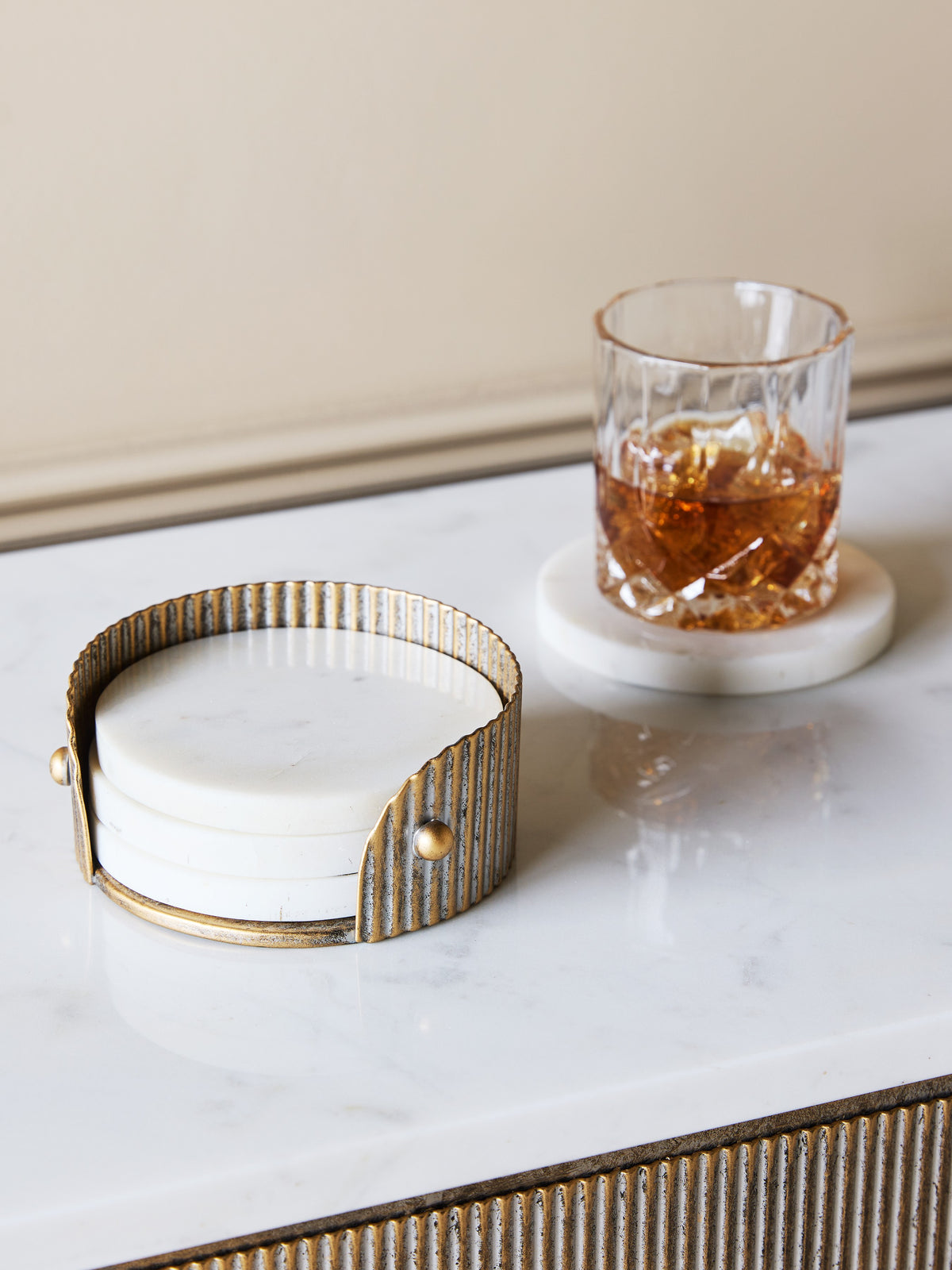 Belvedere Aged Gold Coasters - Set of 4