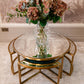 Matt Gold and Mirrored Coffee Table Set