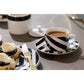 Luxe Deco China Tea Cups and Saucers with Geometric Stripe - Set of 2