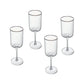 Sorrento Ridged Crystal Wine Glasses - Set of 4