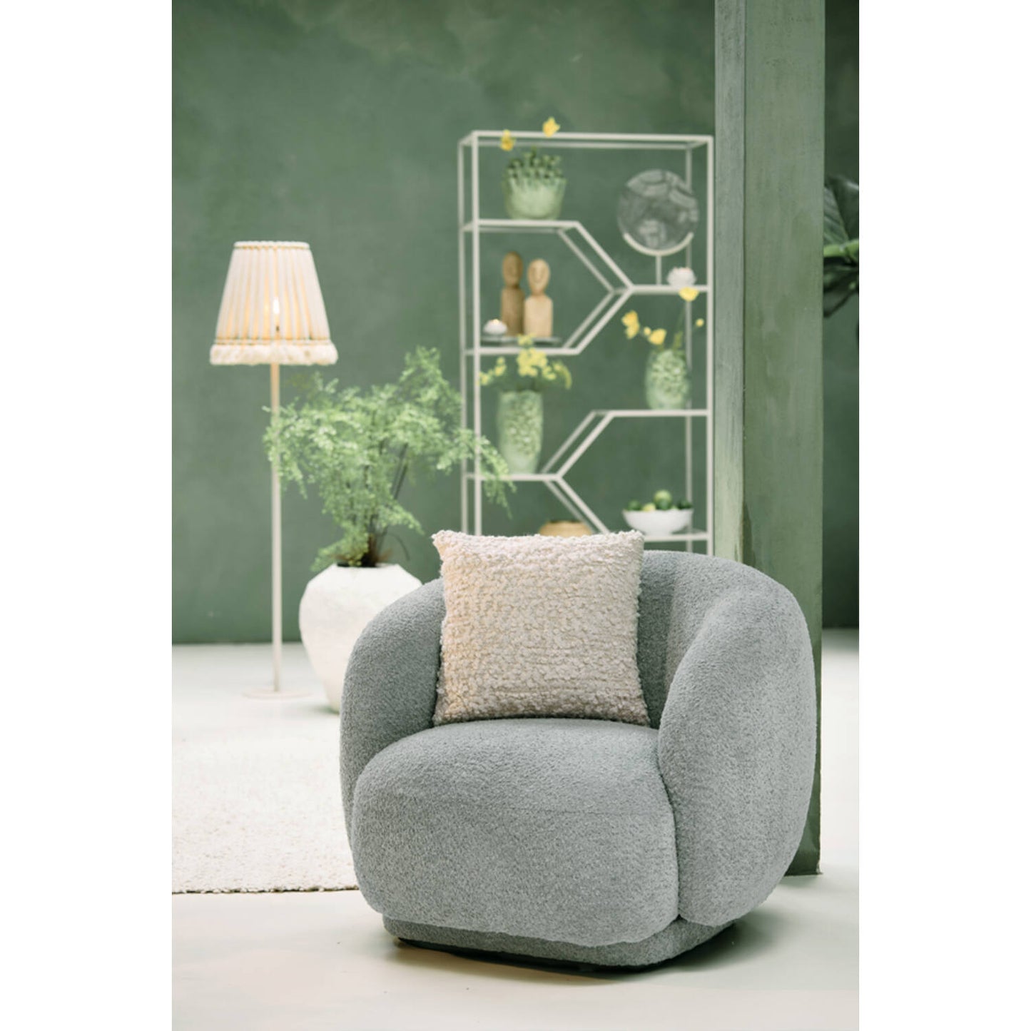 Cream Boucle Feather Filled Cushion 45x45