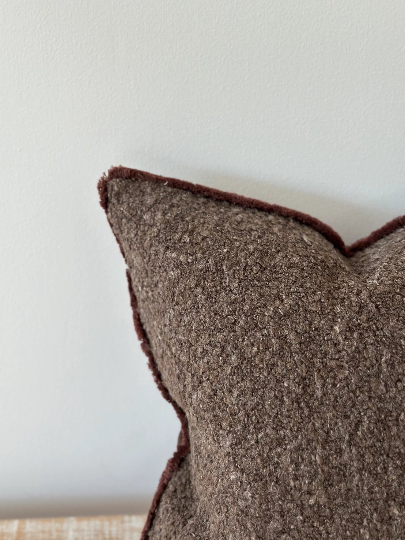 Chocolate Brown Boucle Cushion 45x45